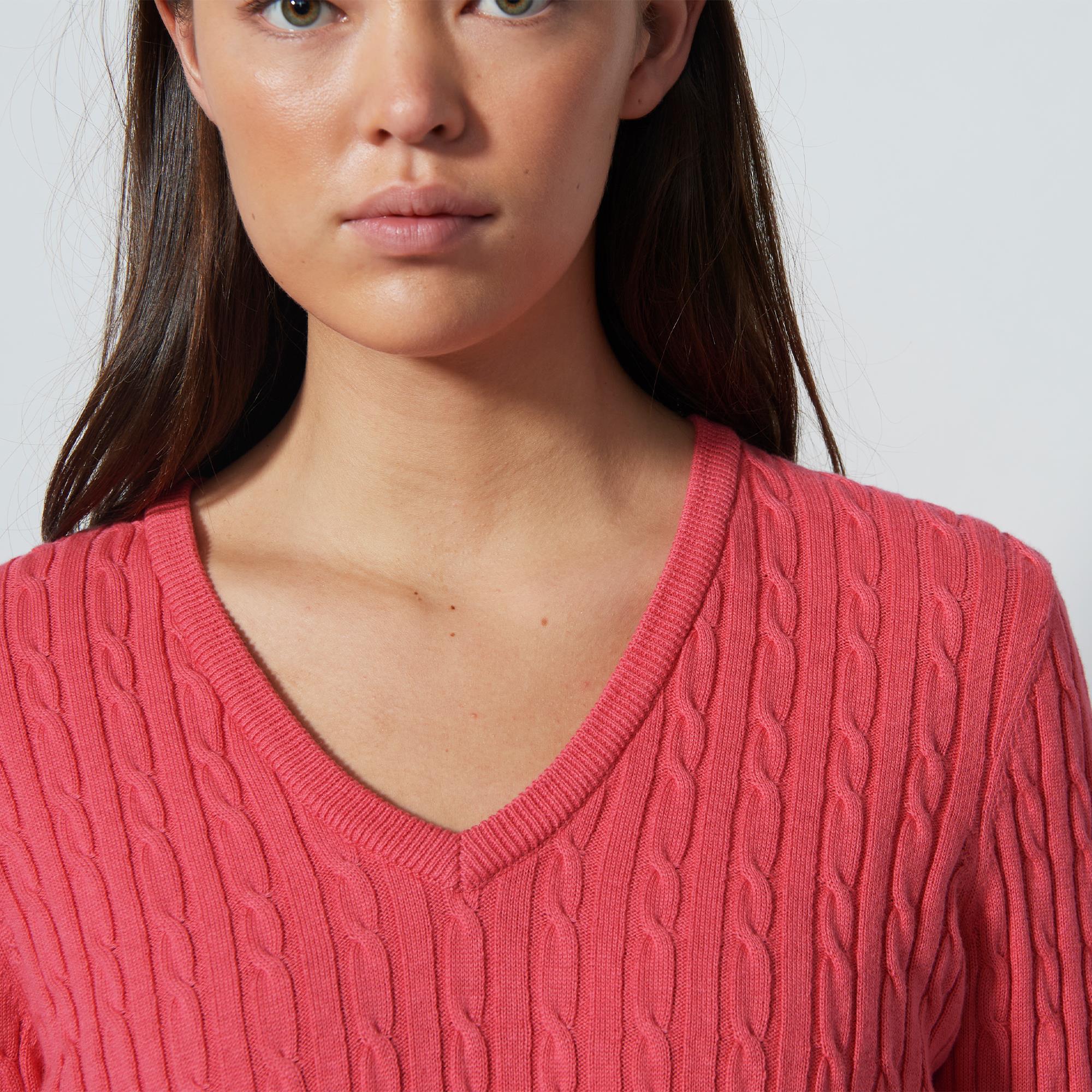 Daily Sports Madelene Ladies Knitted Golf Sweater Intense Coral